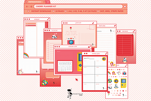 Cherry Planner Kit Template Digital