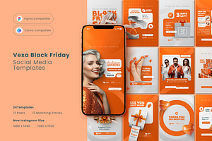 Vexa Black Friday Social Media, a Social Media Template by Sooni Gaad