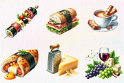 Watercolor Italian Food Clipart, an Illustration by CreationArt (Thumbnail 3 of 5)
