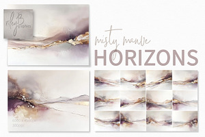 Misty Mauve Horizons, a Decorative Illustration by rileyBgraphics