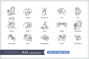 Minimal American Sign Language (ASL), an Outline Icon by Picture Window (Thumbnail 16 of 26)