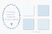 Watercolor Hand-Drawn Blue Frames, an Object Graphic by Solo Art Original (Thumbnail 6 of 12)