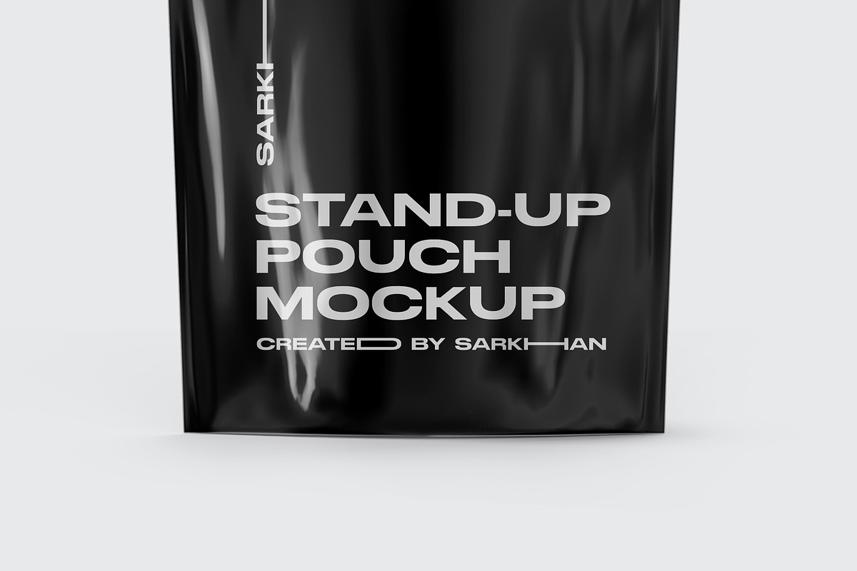 Glossy Stand Up Pouch W Zipper, a Packaging Mockup by _Adroit_ (Photo 5 of 5)