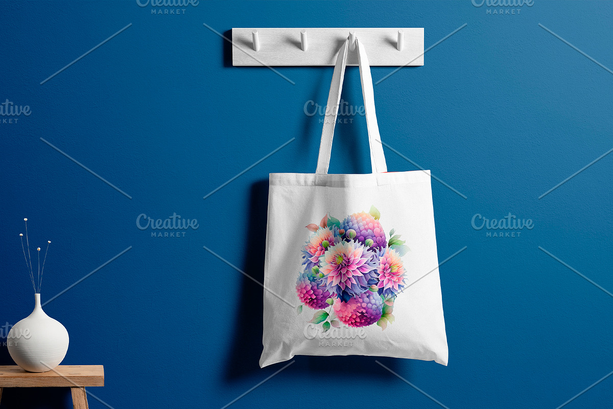 Watercolor Pompon Dahlia flower, a Card Template by Boo Guevara Shop (Photo 15 of 15)