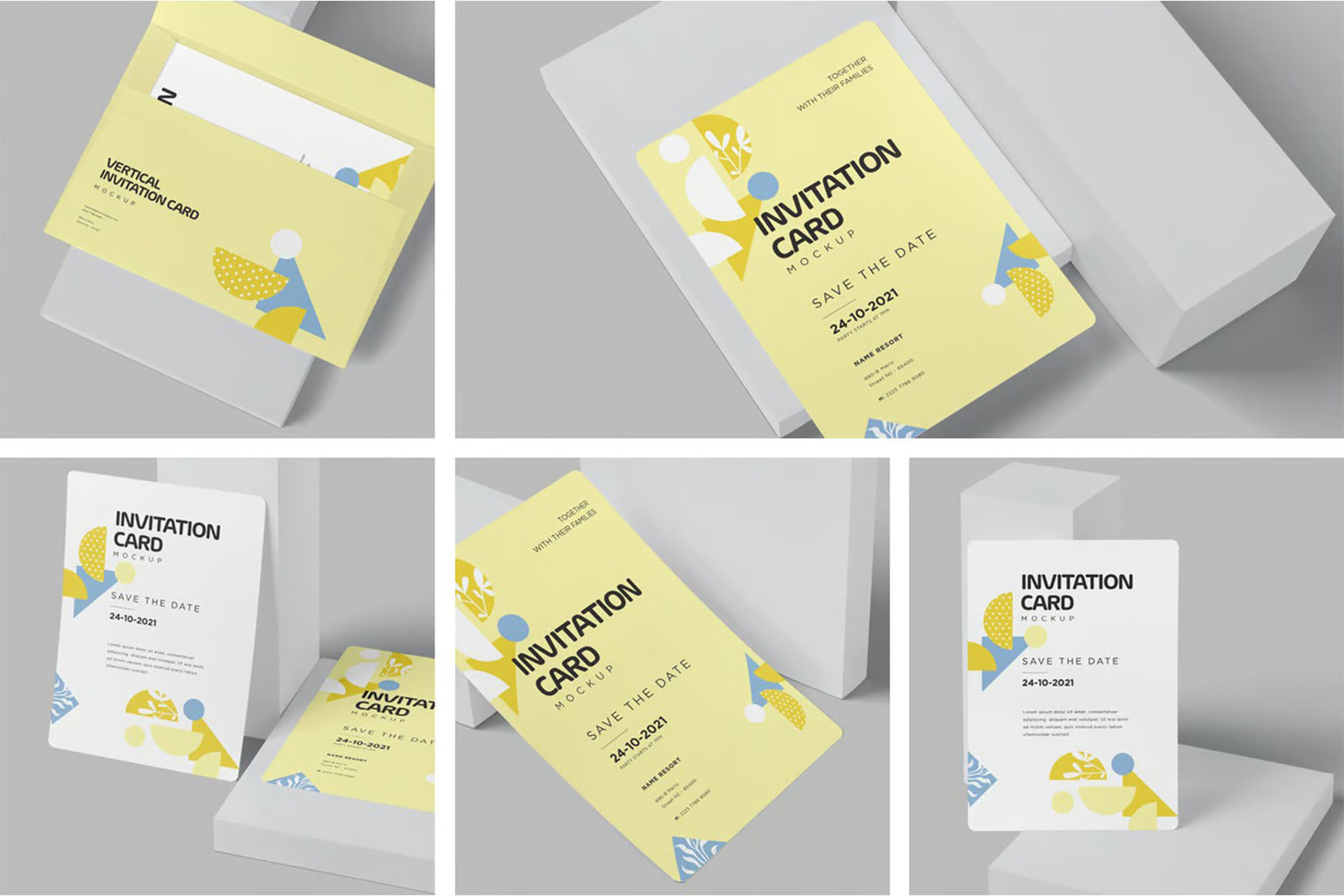 5x7 Vertical Invitation Card Mockup