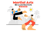 10 Martial Arts Vector Illustration, a Sport Illustration by denayunebgt (Thumbnail 1 of 4)