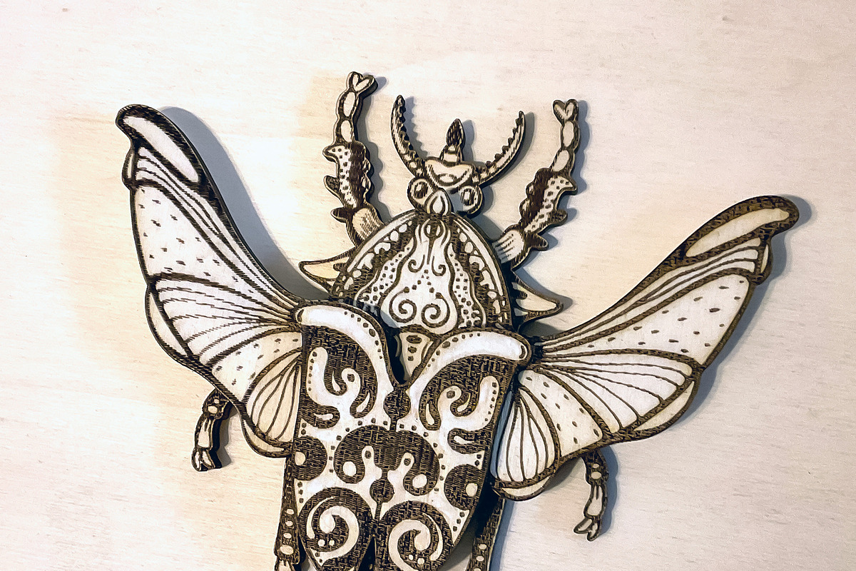 DIY Beetle Wall Art Insect Laser Cut, an Illustration by Bubert Art (Photo 9 of 9)