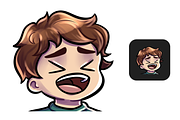 12 Brown Hair Chibi Boy Emotes, an Illustration by Custom Fonts & Patterns (Thumbnail 11 of 12)