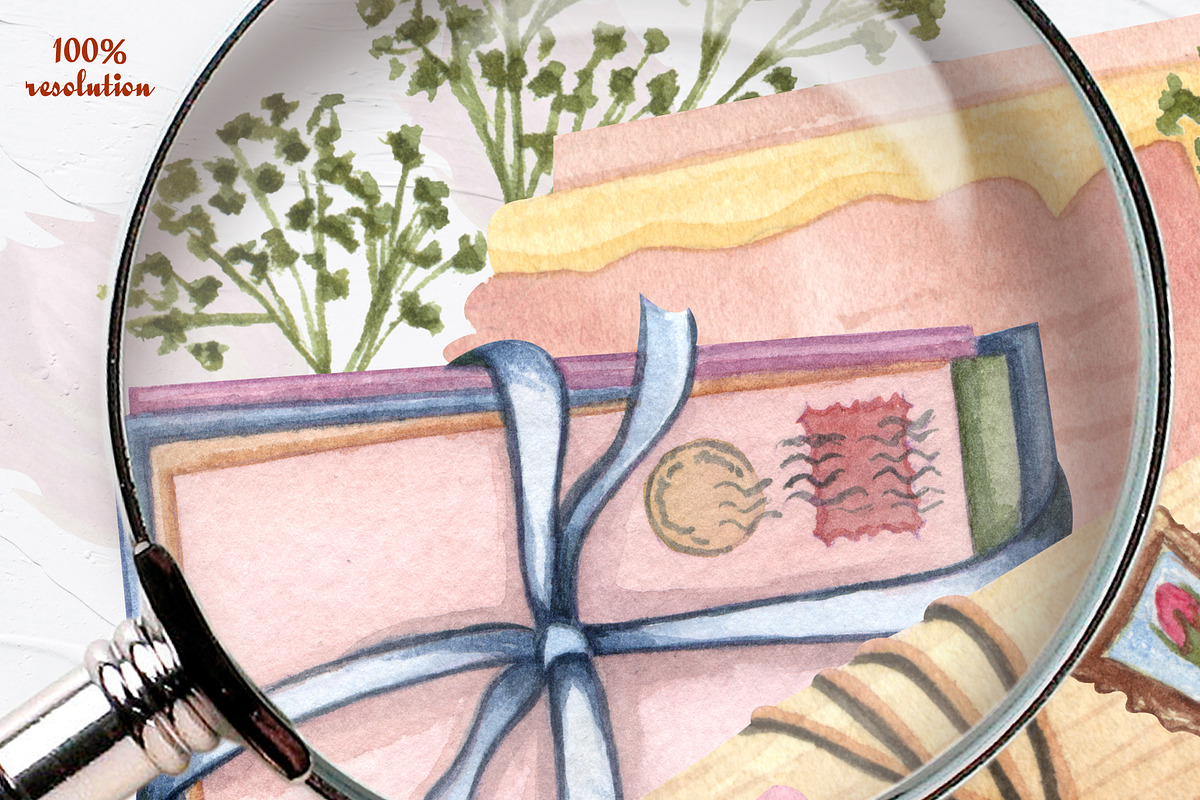 Love Letters Watercolor Clipart, an Illustration by BarvArt (Photo 7 of 7)
