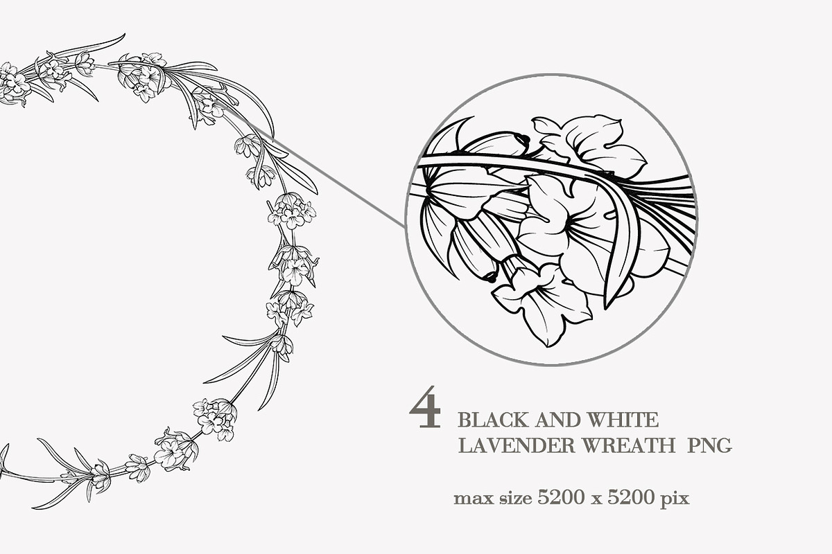 Lavender wreath flower frame png, an Illustration by Kotkoa (Photo 6 of 8)
