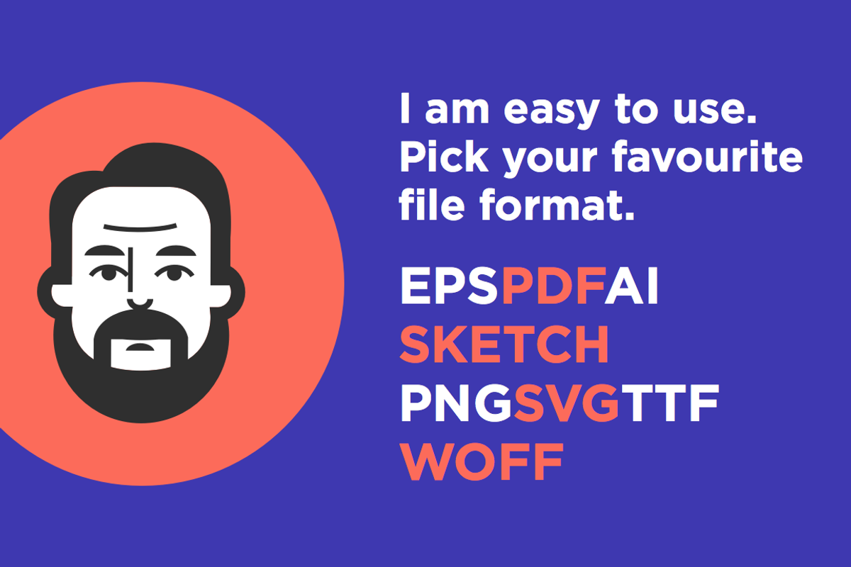 48 Avatar Icons + Font preview 4