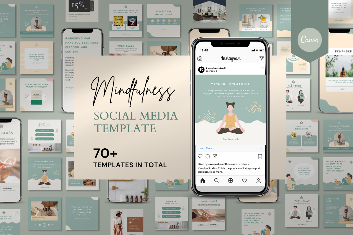 Mindfulness Bundle Canva Template, a Social Media Template by Kawalan Studio (Photo 8 of 8)