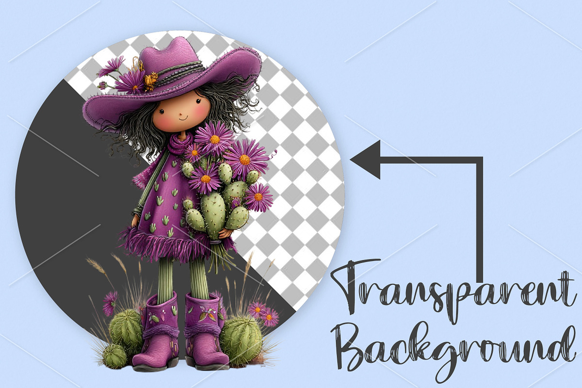 Whimsical Summer Western Girl Clipar, a Seasonal Illustration by Canvas Craft (Photo 2 of 7)
