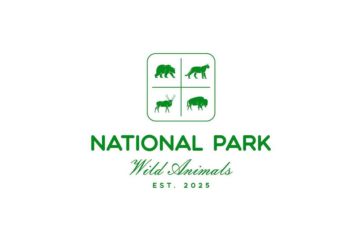 Vintage Retro Wild Animals Logo