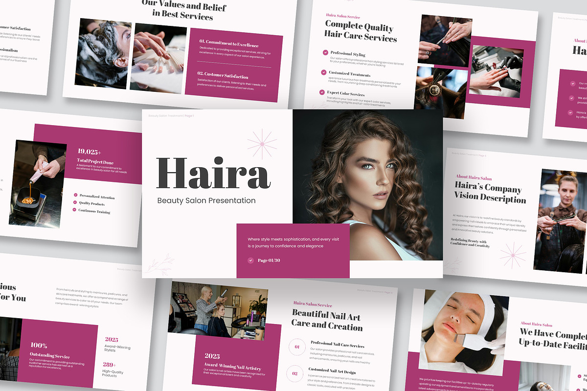 Haira Beauty Salon Powerpoint, a Presentation Template by kerismaker (Photo 1 of 10)