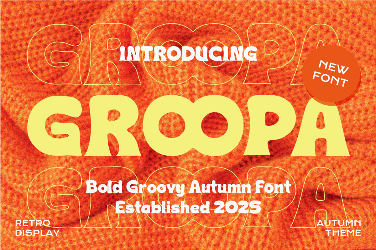 Groopa Bold Groovy Autumn Font, a Font by PutraCetol Studio (Photo 1 of 5)