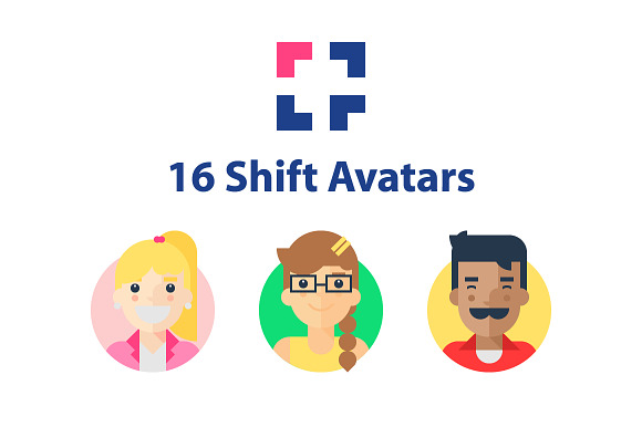 16 Avatars From Shift Icons Pack