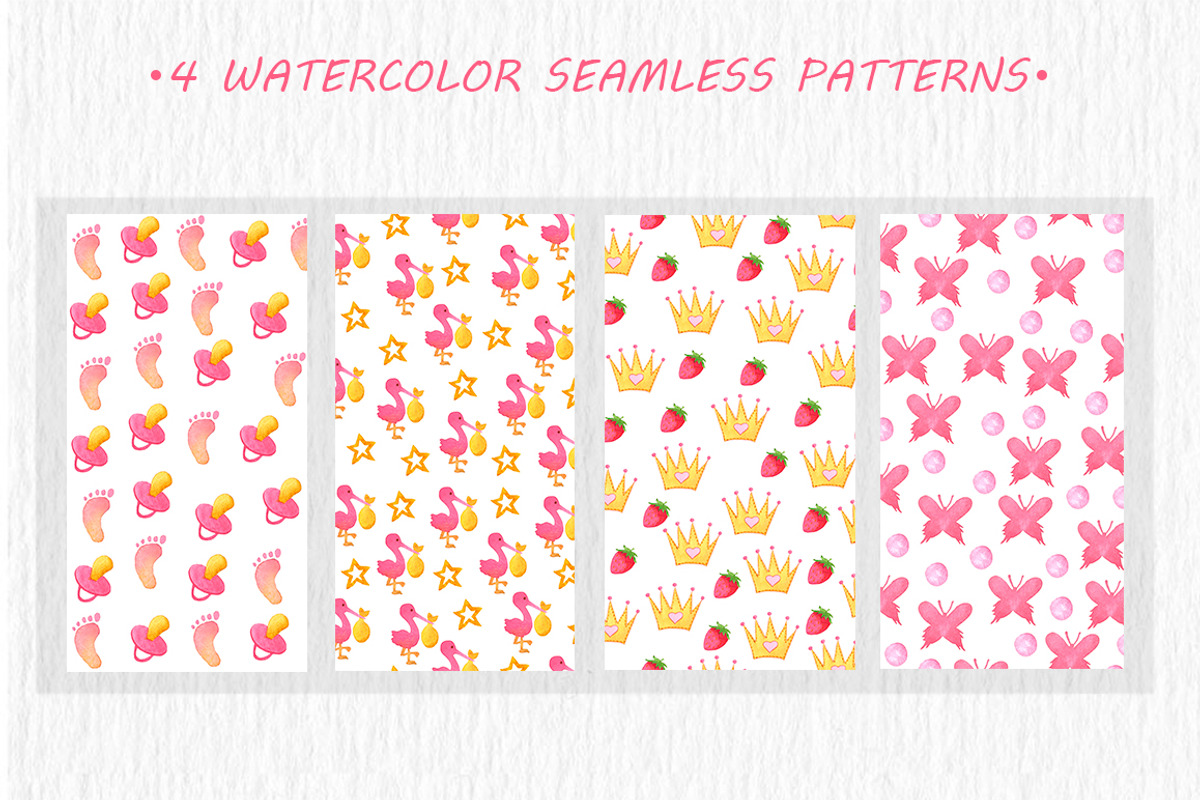 Watercolor IT'S A GIRL set, an Illustration by kate_illustration (Photo 3 of 4)