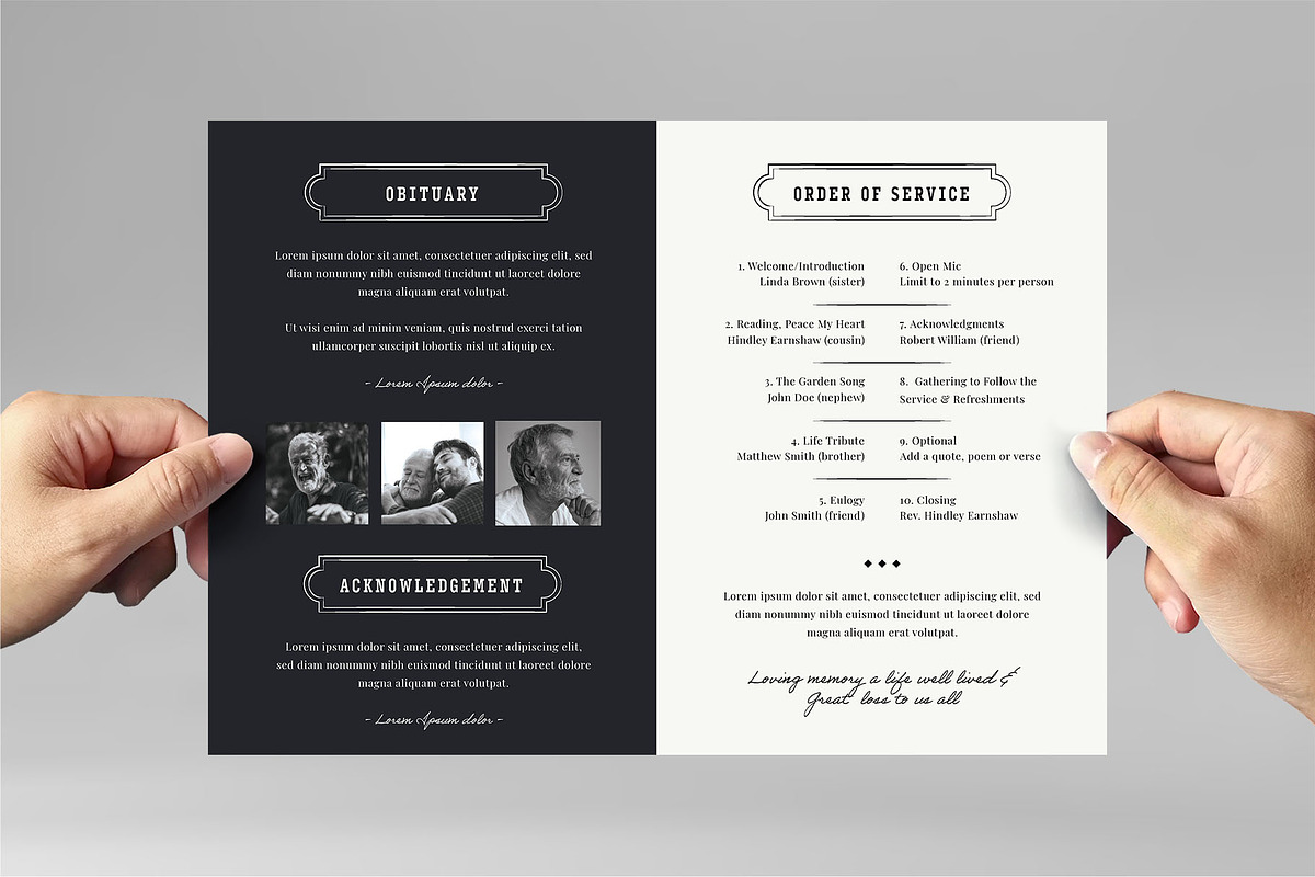 Simple Funeral Program Template, a Flyer Template by BrandPacks (Photo 2 of 10)