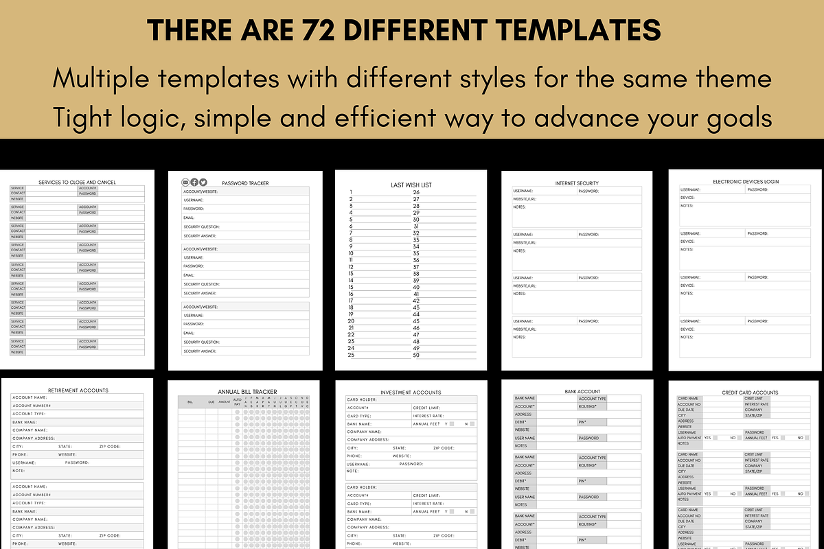 Editable End of Life Planner Template | digital end of life planner template, end of life planner printable, end-of-life planner template | Creative Market for Free Printable End Of Life Planner Template Word
