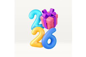 3d Happy New Year 2026, an Object Illustration by ModVector