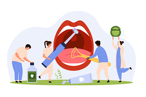 Personal hygiene of oral cavity, a Person Illustration by Flashvector