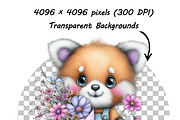 Whimsical Floral Animal Clipart Set, an Illustration by one-touch (Thumbnail 12 of 16)