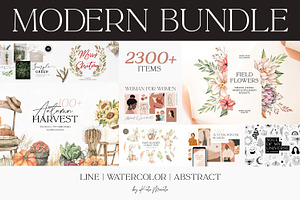 Modern Bundle | Logo | Watercolor