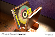 CD Music Cassette Mockup, a Product Mockup by graphicook (Thumbnail 1 of 6)
