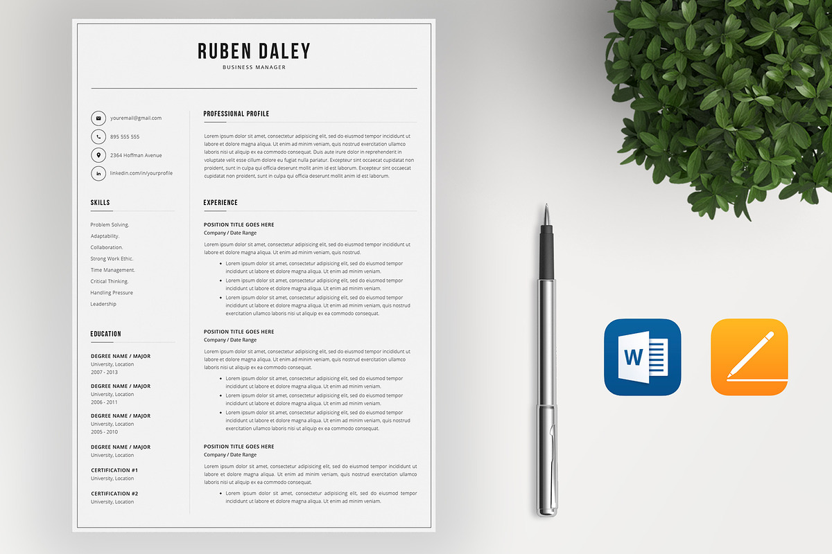 Modern Resume 4 Pages, a Resume Template by SalientResume (Photo 2 of 5)