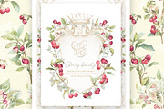 Vintage Cherry Crest Watercolor Set, a Decorative Illustration by WonderWonder (Thumbnail 1 of 21)