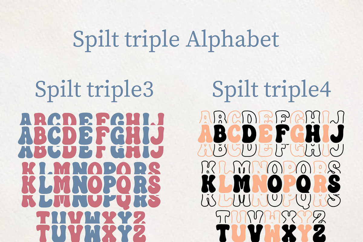 Spilt Stacked - Wave Bundle, a Serif Font by MaxArt Foundry (Photo 11 of 13)