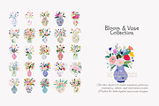 watercolor floral vase clipart set, a Decorative Illustration by Patishop Art (Thumbnail 3 of 7)