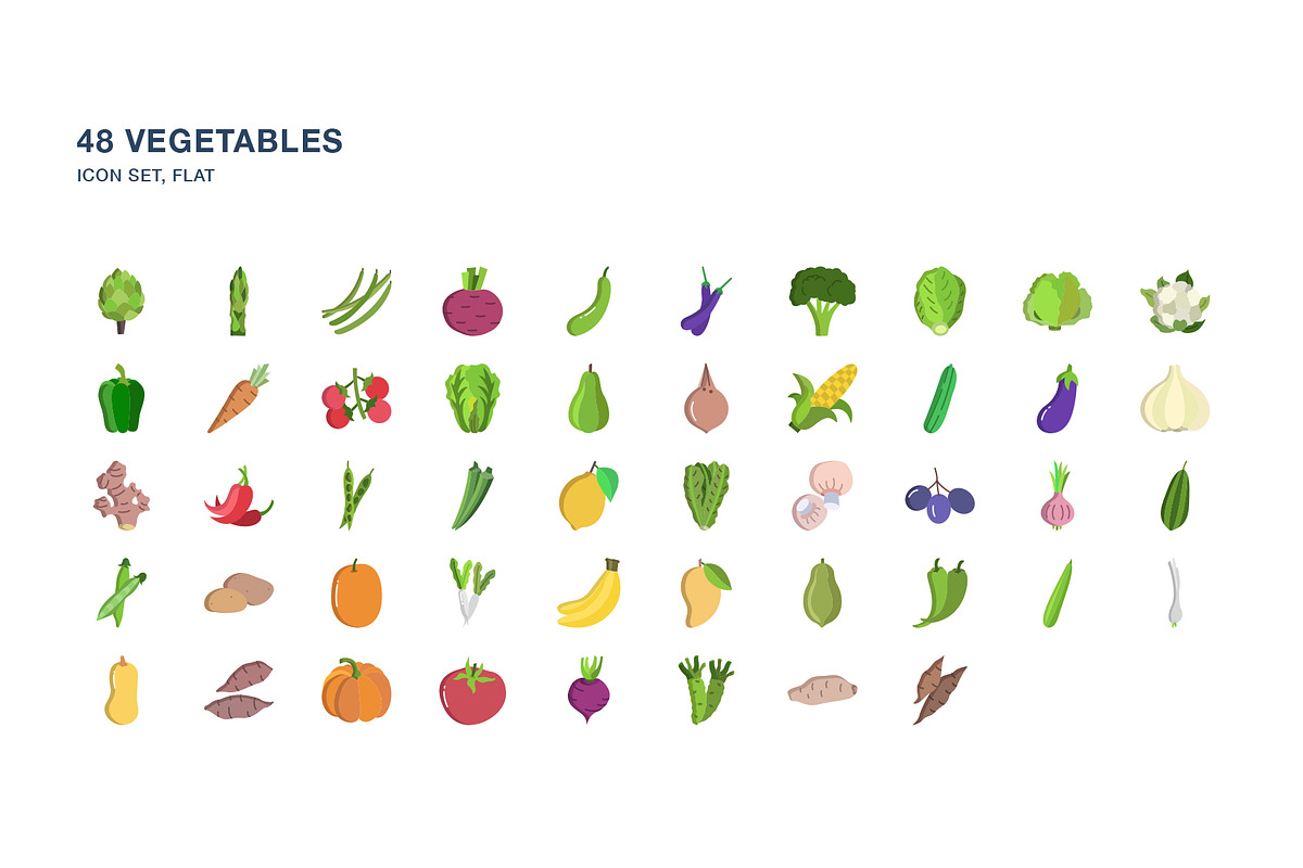 Vegetables icon set, an Icon by Icongeek26 (Photo 5 of 6)