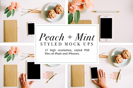 Peach + Mint Styled Mockups