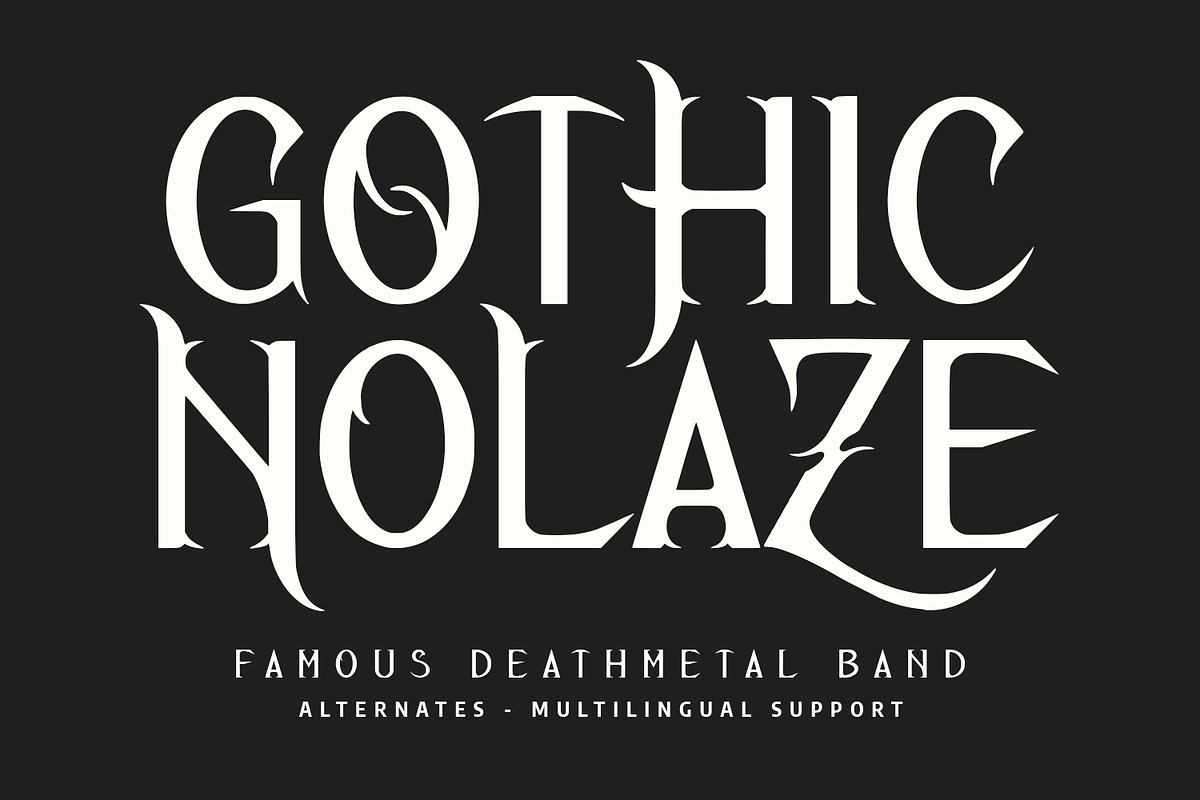 Zeroha Dark Gothic Blackletter Font, a Blackletter Font by Maulana Creative (Photo 7 of 7)