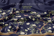 Chinoiserie Camellia & Birds, a Pattern Graphic by Elen-Lane (Thumbnail 1 of 8)