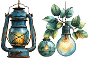 Watercolor Hanging Light  Clipart, an Illustration by Designworld (Thumbnail 4 of 5)