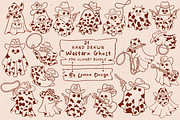 Hand Drawn Western Ghost Clipart, a Seasonal Illustration by LemonDesign (Thumbnail 1 of 3)