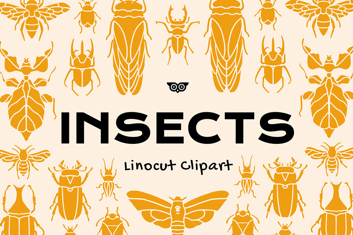 Insects Linocut Clipart, an Illustration by ClayStudio (Photo 1 of 7)