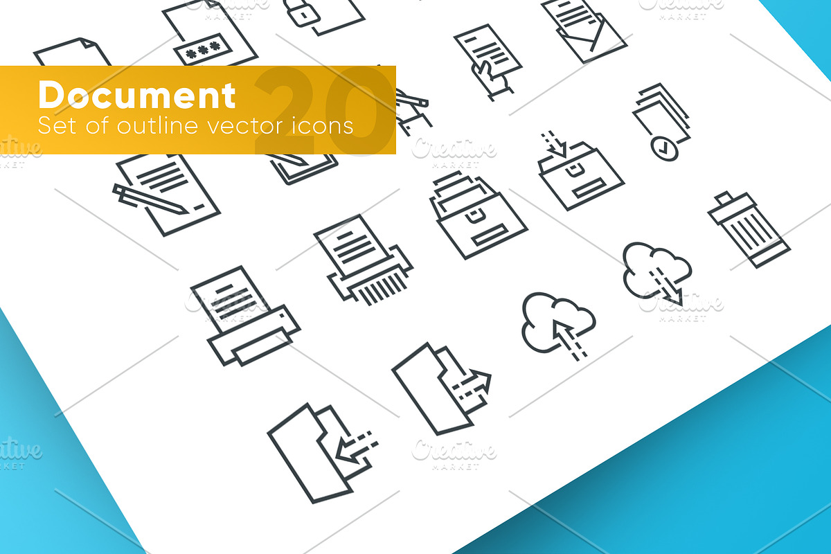 Document icons, an Outline Icon by I-RO (Photo 3 of 6)