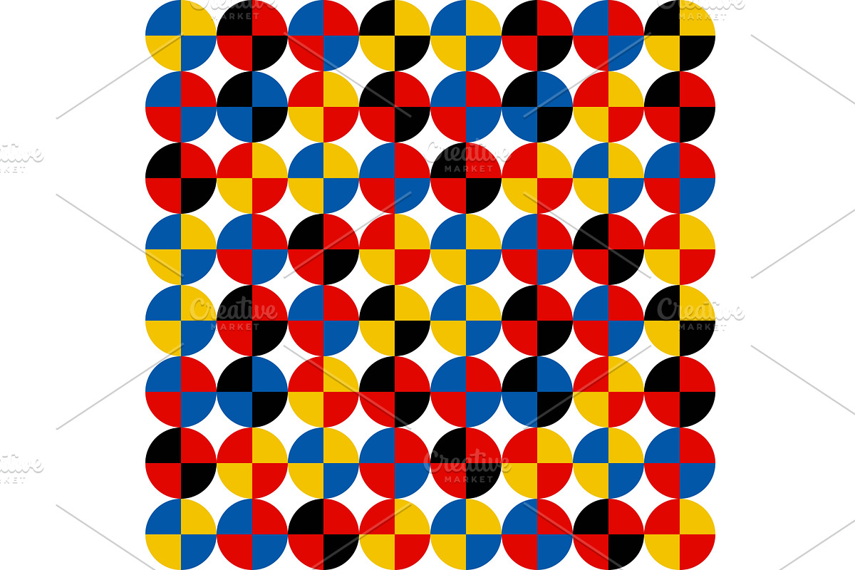 Bauhaus Style Geometric Seamless, a Texture Illustration by Illustrations&photos