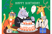 Happy birthday cards with animals, an Animal Illustration by Good Studio (Thumbnail 7 of 11)