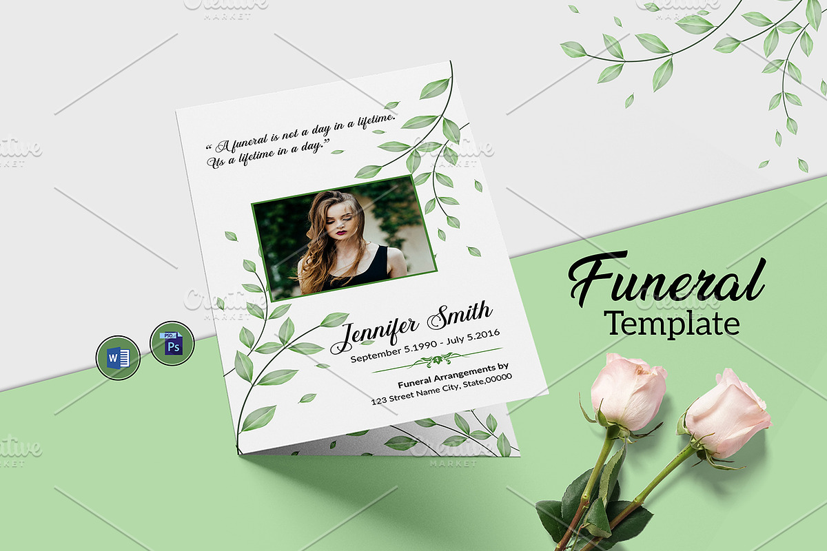 Funeral Program Template - V1008, a Brochure Template by Template Shop (Photo 1 of 4)