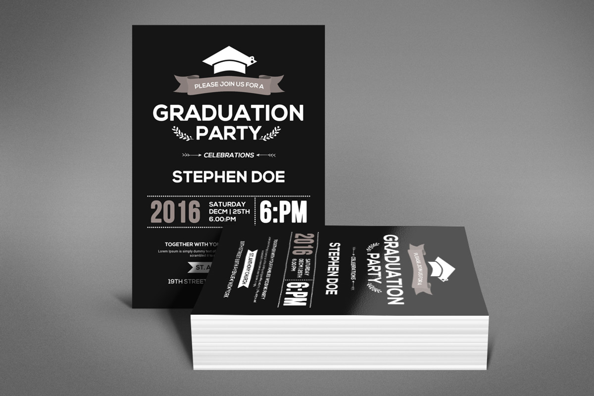 Graduation Party Flyer & invitation, a Flyer Template by Graphic Templates (Photo 4 of 4)