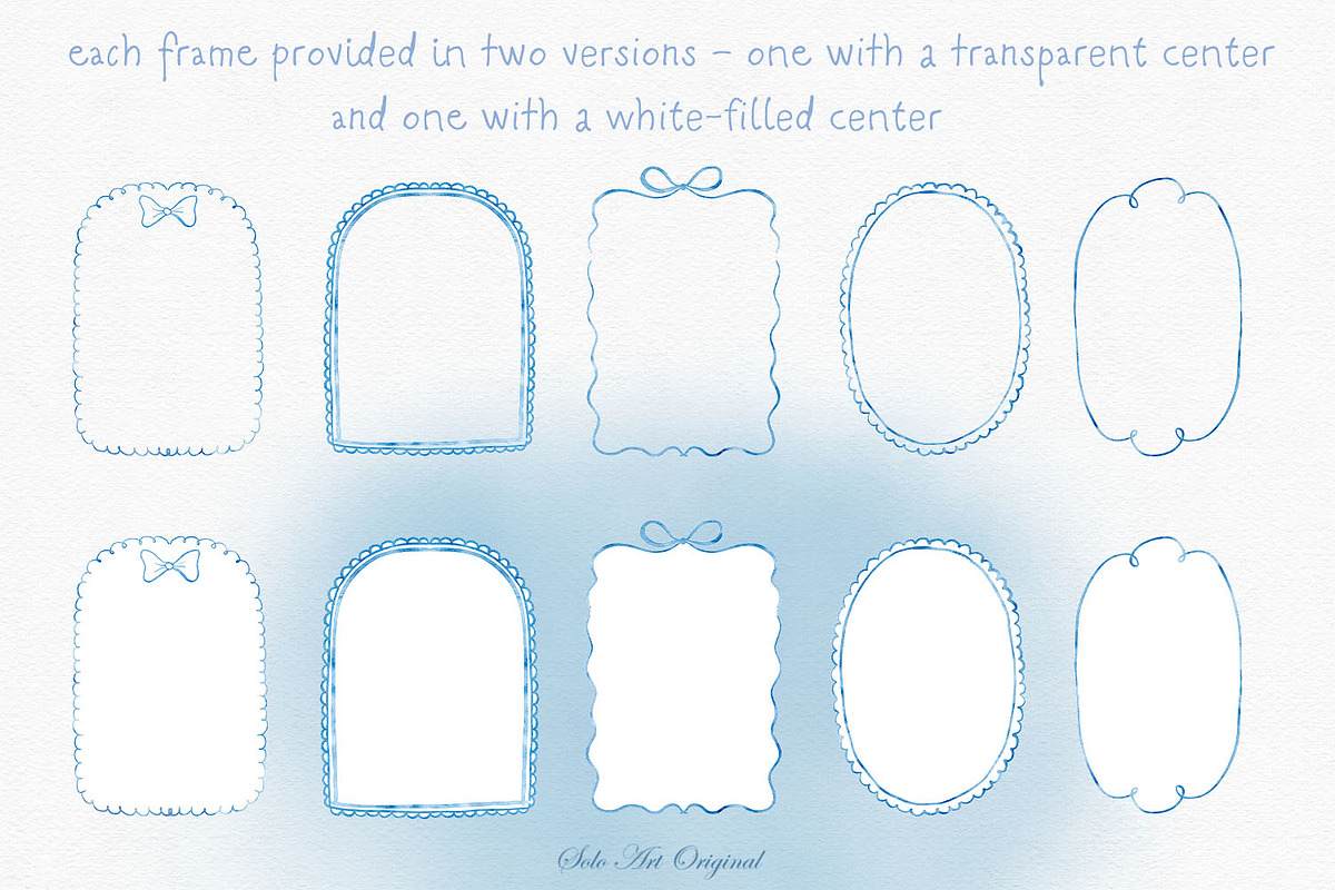 Baby Blue Watercolor Frames Set, an Object Graphic by Solo Art Original (Photo 4 of 14)