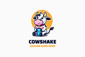 Cowshake Simple Mascot Logo, a Branding & Logo Template by Artnivora.Std