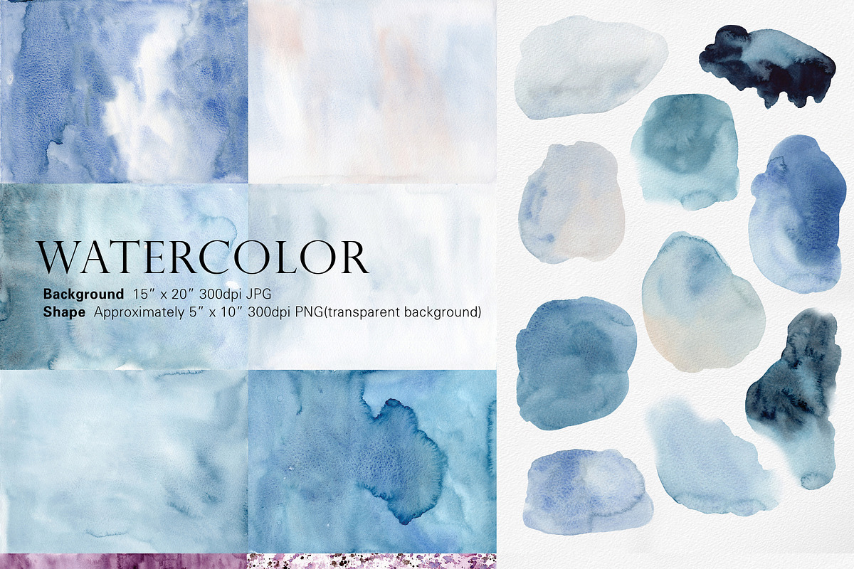 Watercolor Bundle-Background&Shape, a Texture Illustration by Beigetime (Photo 3 of 13)