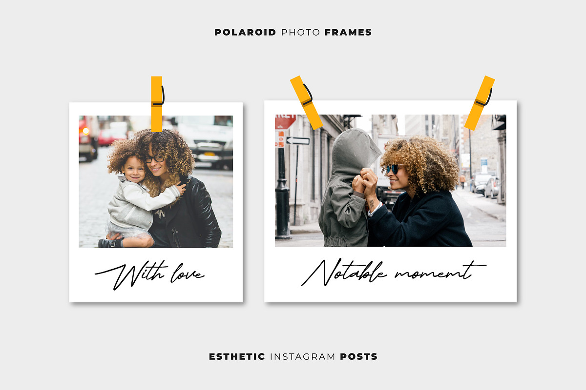 4 Polaroid Retro Photo Frames, a Product Mockup by katyaskrn (Photo 2 of 3)