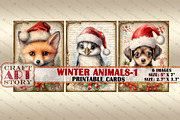 Vintage Christmas animals-1 picture, an Animal Illustration by CraftArtStory (Thumbnail 2 of 4)